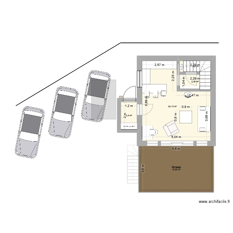 Casa V5. Plan de 11 pièces et 126 m2
