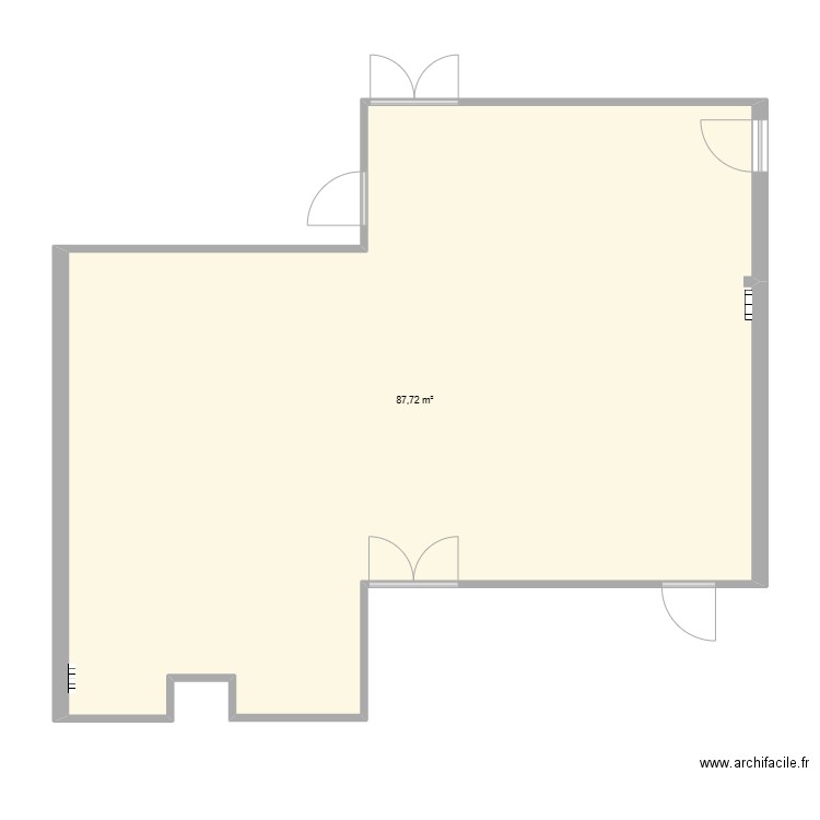 salle ciel. Plan de 1 pièce et 88 m2