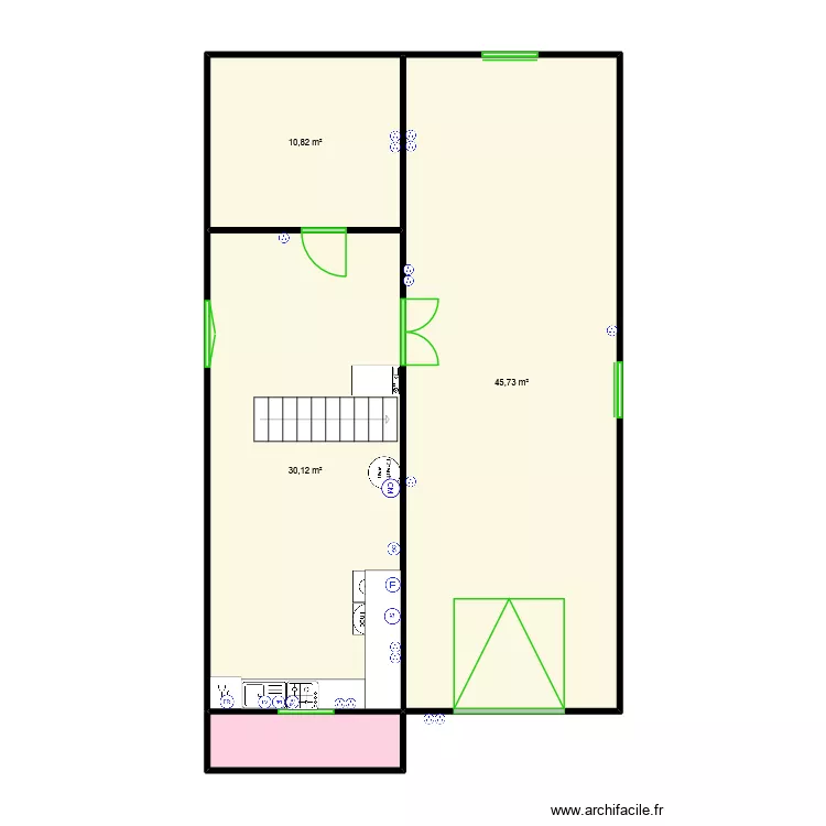 Plan sous sol Eclairages. Plan de 4 pièces et 90 m²