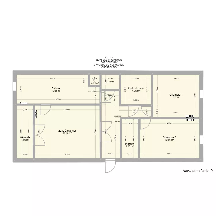 BAT GEMEAUX LGT 11. Plan de 10  et 67 m²