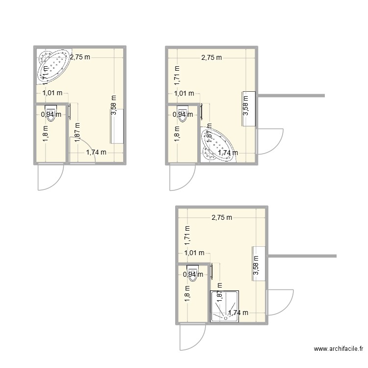 SALLE DE BAIN ETATGE 2. Plan de 6 pièces et 29 m2