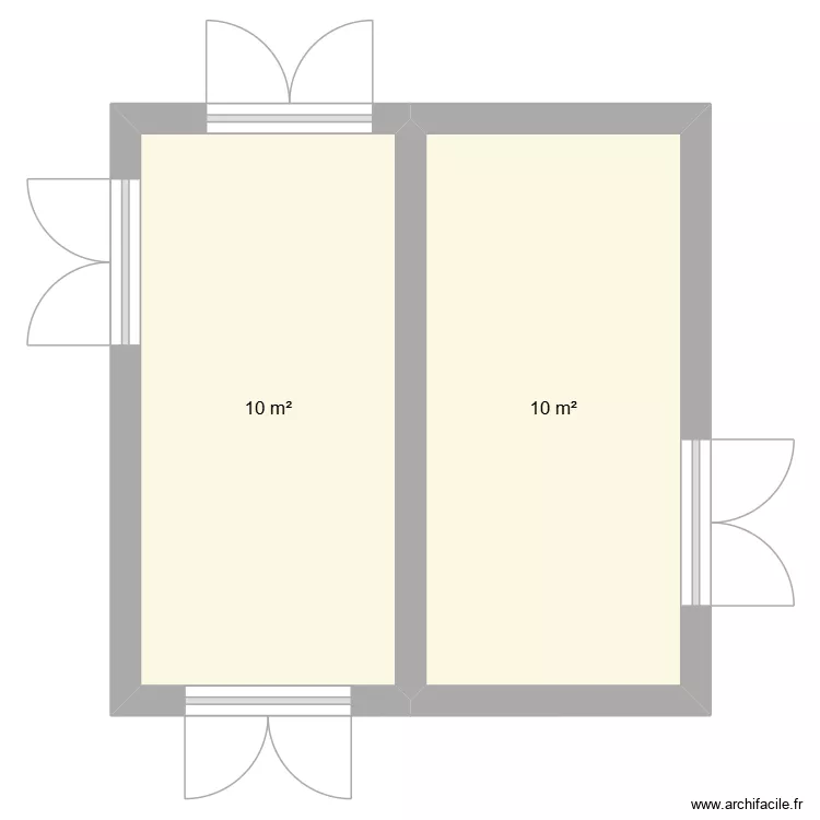 ctm mer. Plan de 2  et 20 m²