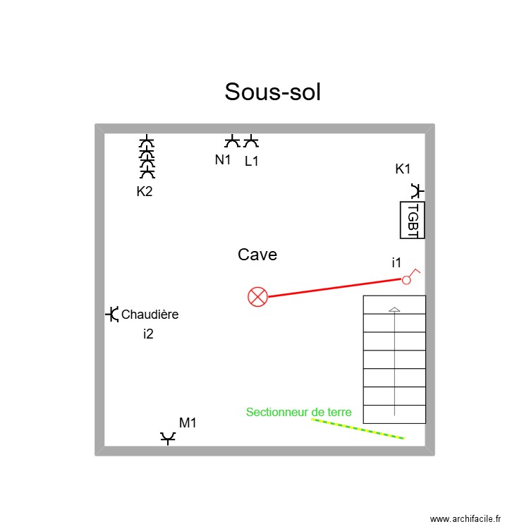 Dimitri Kosakis Cave. Plan de 1 pièce et 17 m2