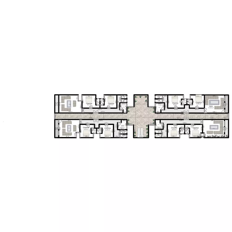 3eme etage. Plan de 40 Pièces et 569 m²