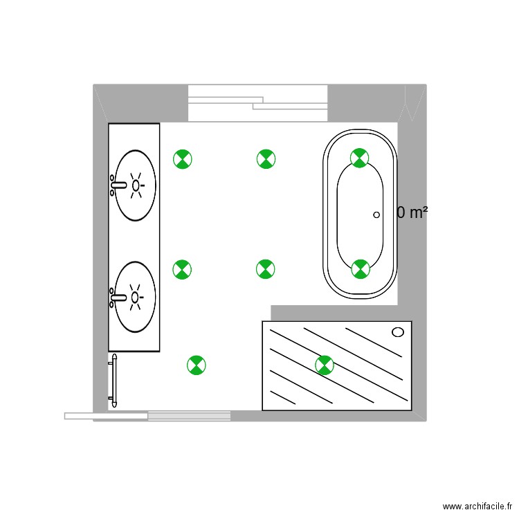 salle de bain garçon. Plan de 1 pièce et 0 m2