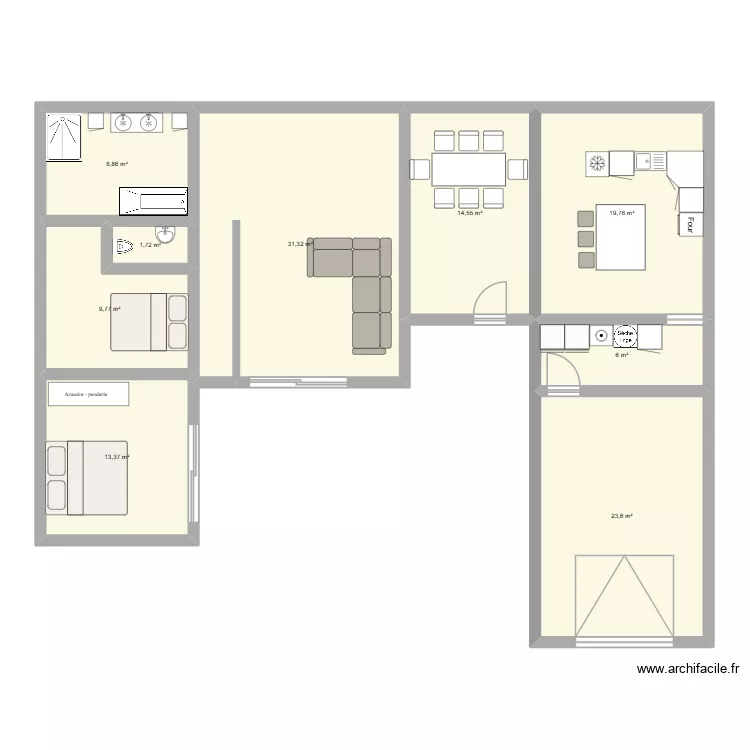 Uhouse. Plan de 9  et 129 m²