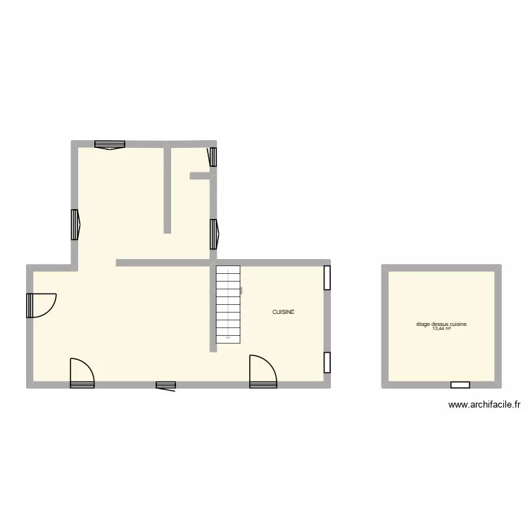 NUEIL SUR LAYON. Plan de 2  et 67 m²