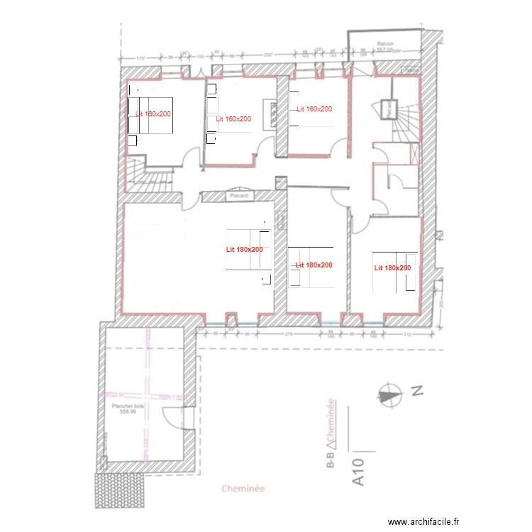 1er Etage Implantation. Plan de 0 pièce et 0 m2