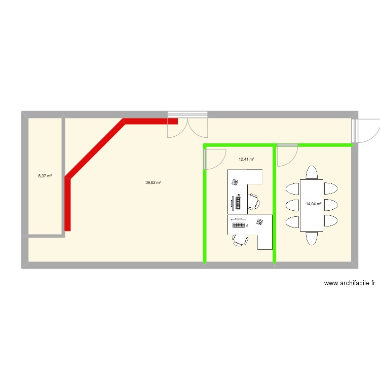 pilotage 0. Plan de 4 pièces et 72 m2