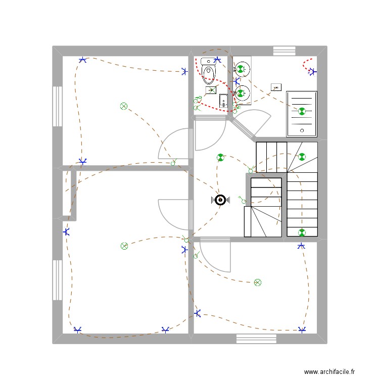 Plan Électrique - 88 Graham - 2e étage. Plan de 7 pièces et 46 m2