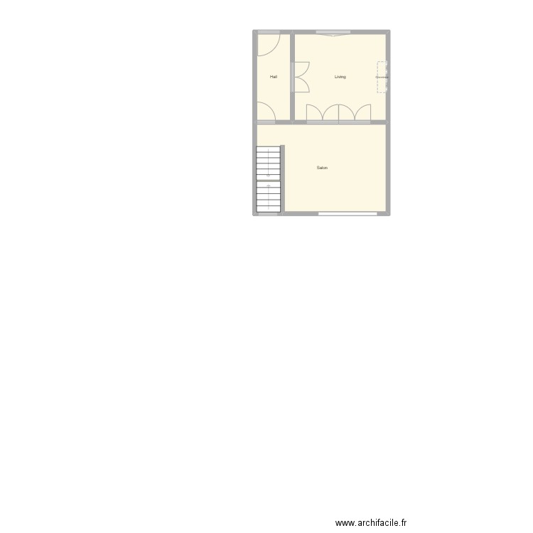 maison rdc 1ere partie. Plan de 3 pièces et 41 m2