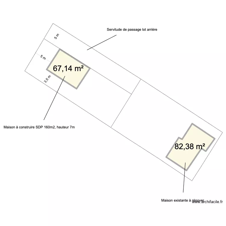 Croissy. Plan de 2 pièces et 150 m²