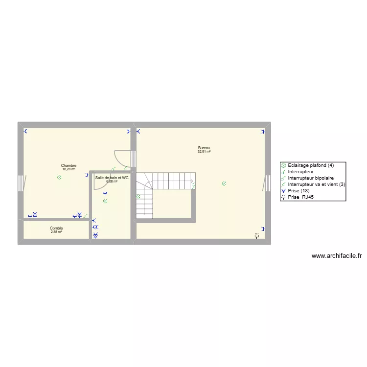 Maxime - Etage. Plan de 