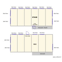 Plan 6 bungalows RC / ETAGES