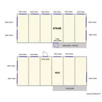 Plan 6 bungalows RC / ETAGES