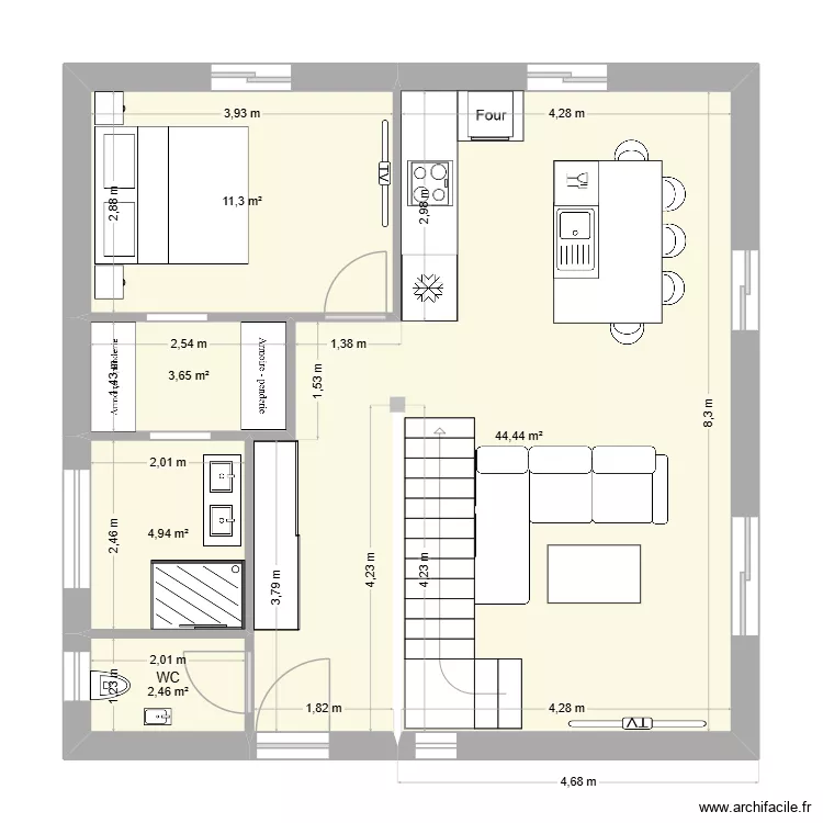 RDC FINAL. Plan de 5  et 67 m²