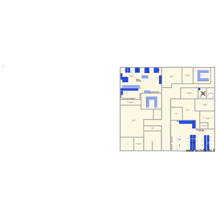 Recommerce V2. Plan de 22 pièces et 750 m2