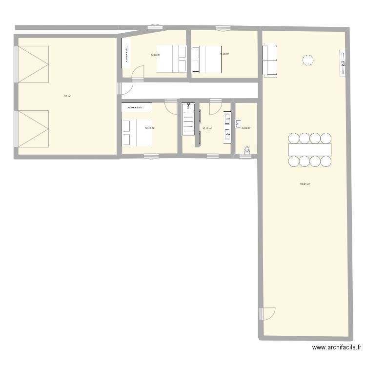PLAN MAISON SALVI MAX. Plan de 7 pièces et 215 m2