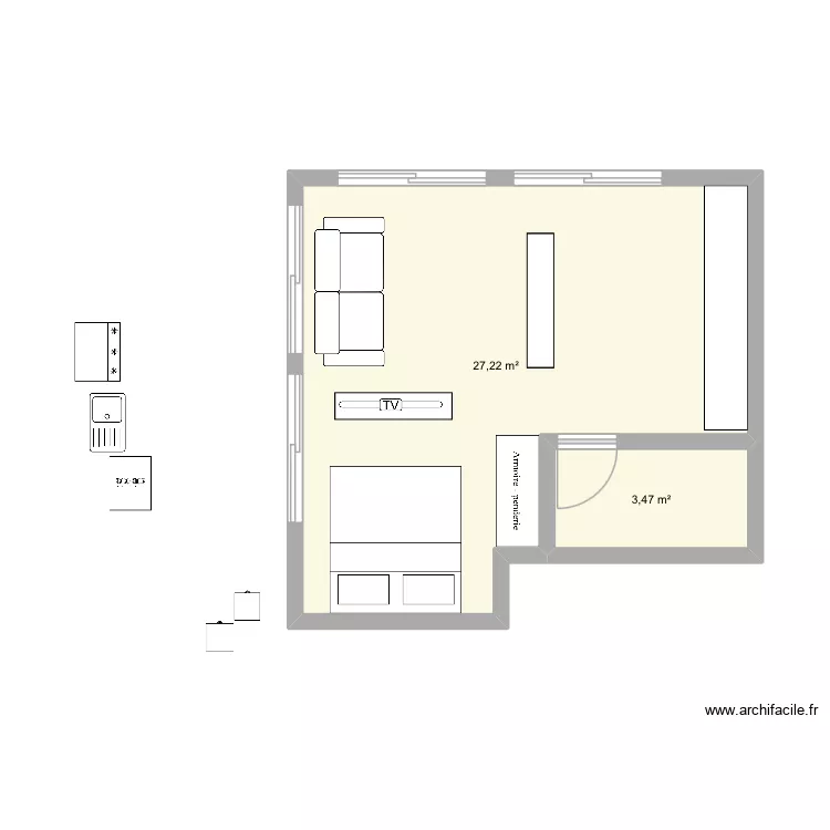 Mono alma. Plan de 2  et 31 m²