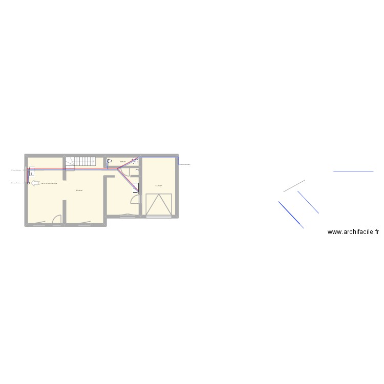 maison. Plan de 3 pièces et 77 m2