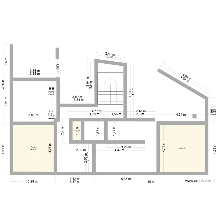 V111. Plan de 3  et 33 m²