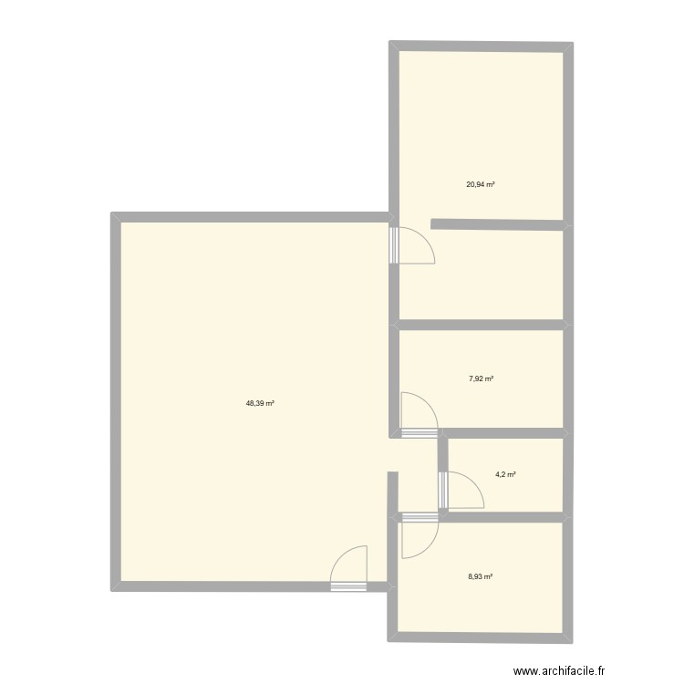 plan 3. Plan de 5 pièces et 90 m2