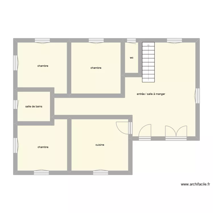 MAILLET Pasques &eacute;tage &eacute;tat initial. Plan de 7  et 80 m²