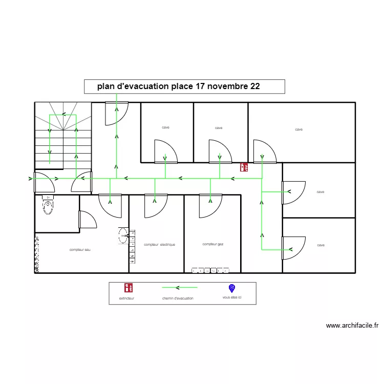 sous sol place 17 novembre 22. Plan de 