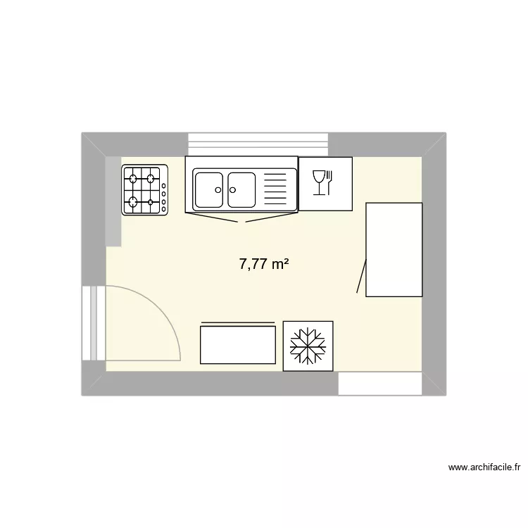 cuisine. Plan de 1 et 8 m² cuisine. Plan de 1 et 8 m²