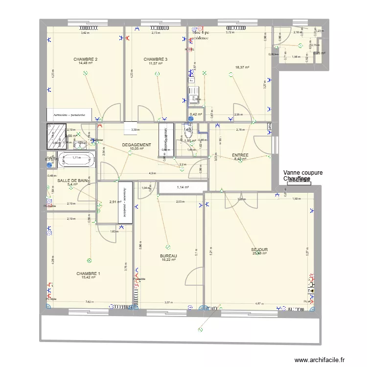MAFFRE - plan &eacute;lectrique avec modification. Plan de 