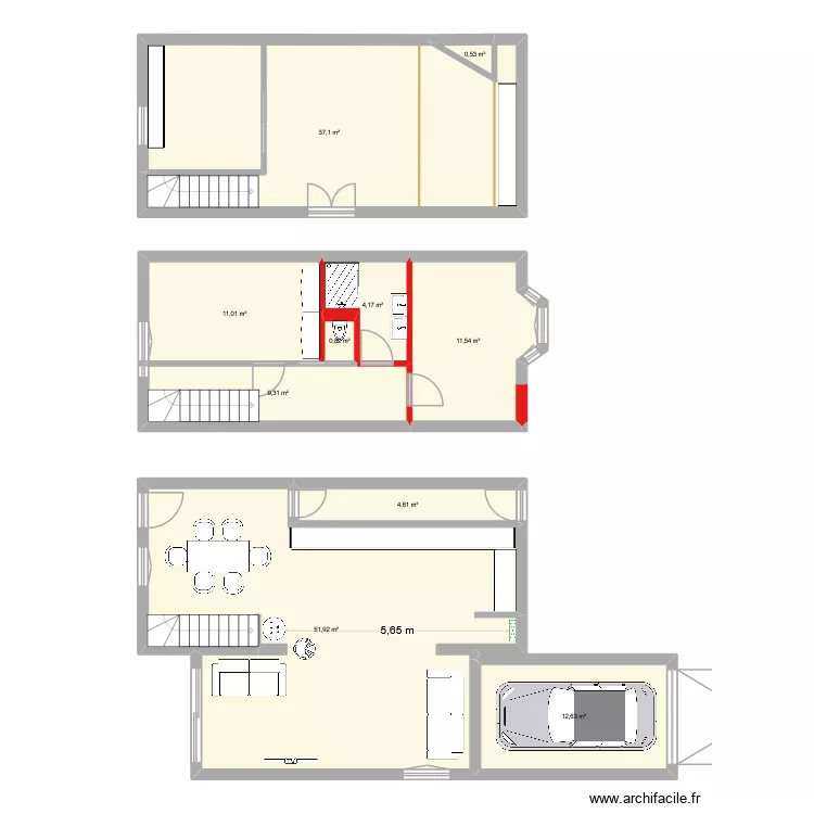 12 RM - PROJECTION RDC. Plan de 