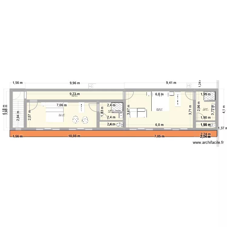 CAP RANDOU ETAGE. Plan de 10  et 150 m²