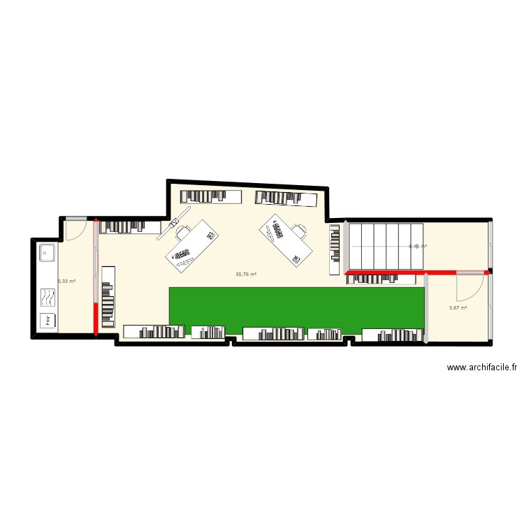 baillif. Plan de 4 pièces et 51 m2