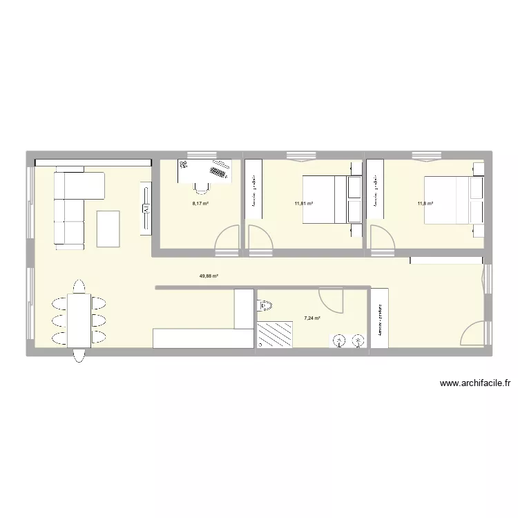Id&eacute;e. Plan de 5  et 89 m²