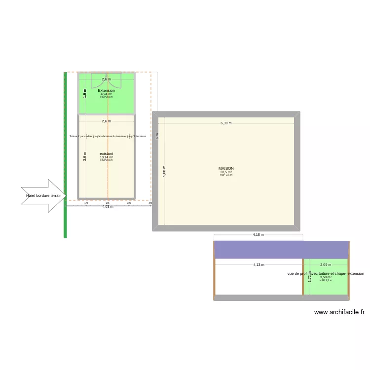 plancabane. Plan de 4  et 51 m²