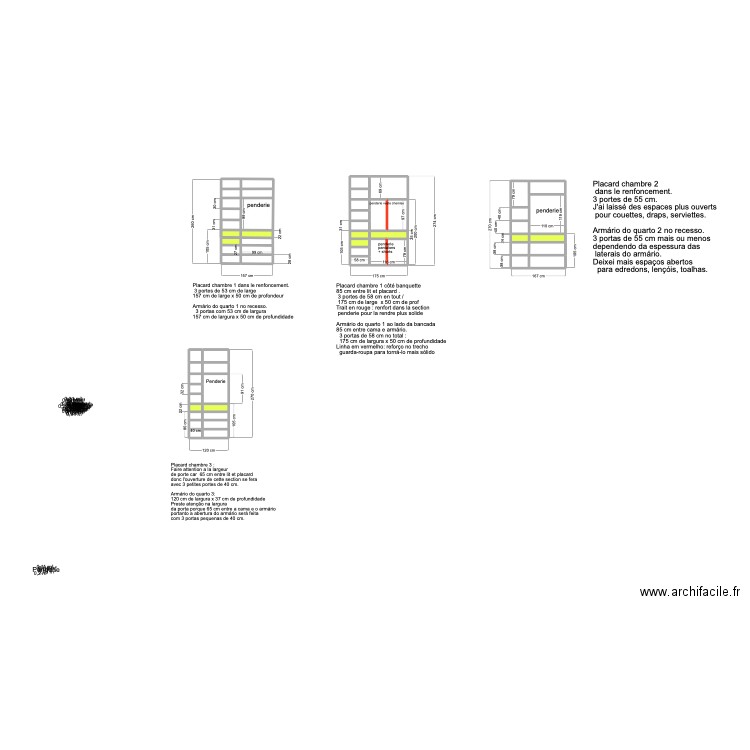 Placard Nea. Plan de 55 pièces et 16 m2