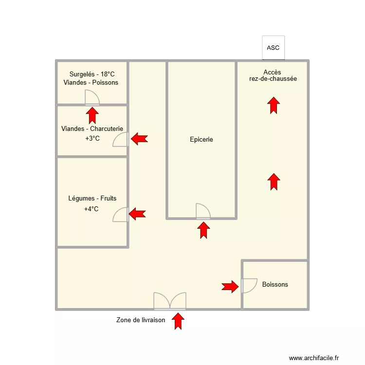 SOUS-SOL CUISINE API MARCHE EN AVANT. Plan de 6  et 48 m²