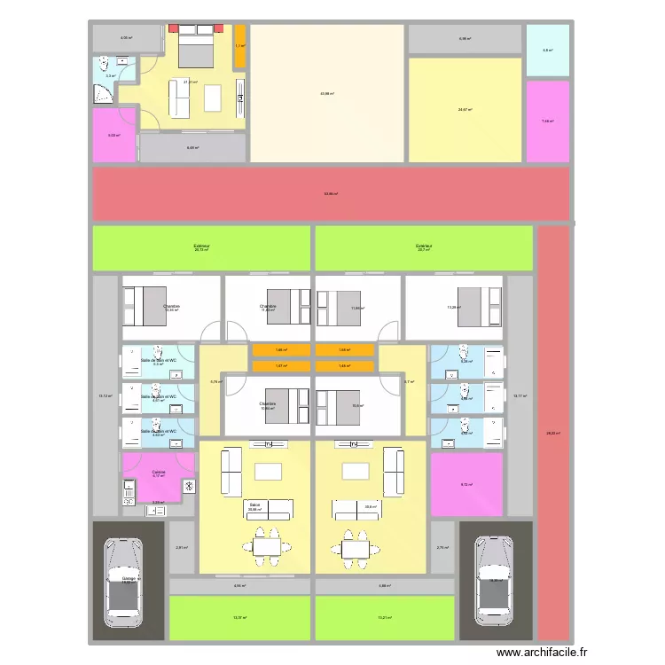 Plan Dabou 4P + Studio. Plan de 