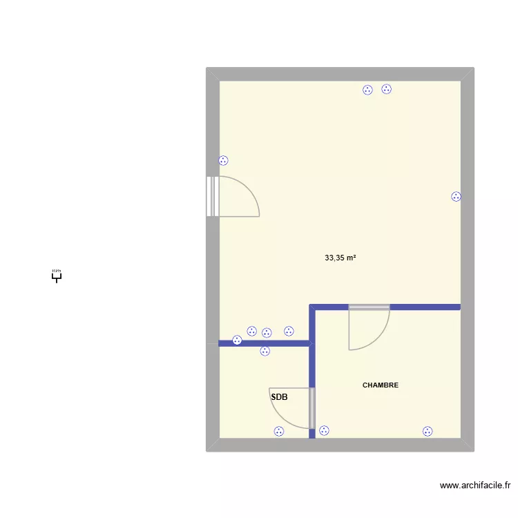 1ER ETAGE 2 EMEGAUCHE (SALLE ET MANGER ET SEJOURR). Plan de 1 et 33 m² 1ER ETAGE 2 EMEGAUCHE (SALLE ET MANGER ET SEJOURR). Plan de 1 et 33 m²