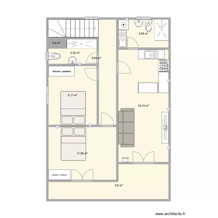 jsp. Plan de 8  et 66 m²