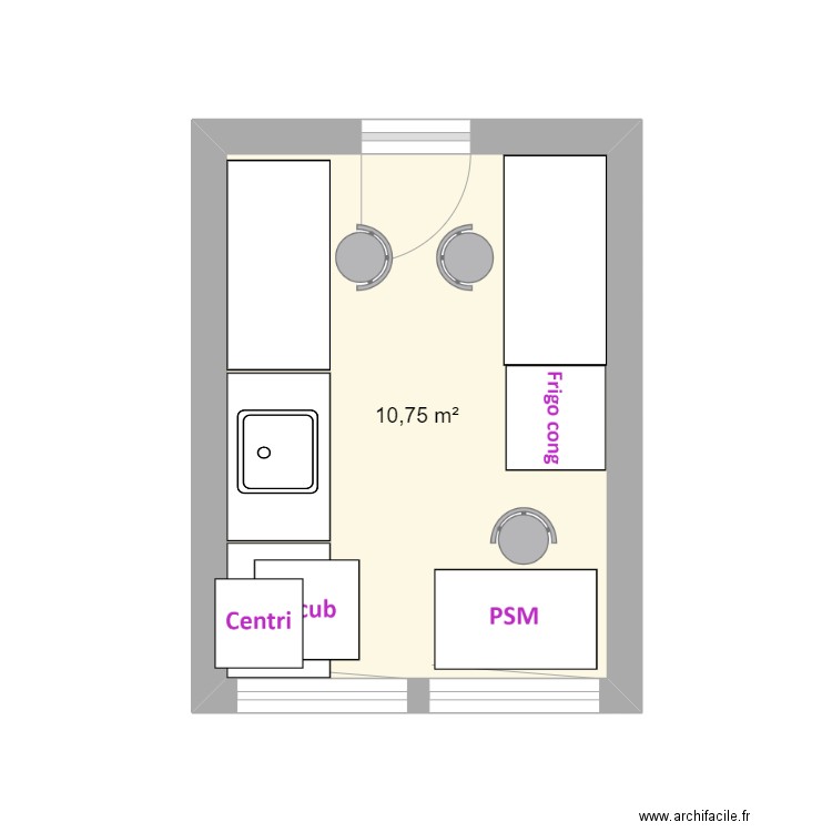 Plan labo base porte milieu. Plan de 0 pièce et 0 m2