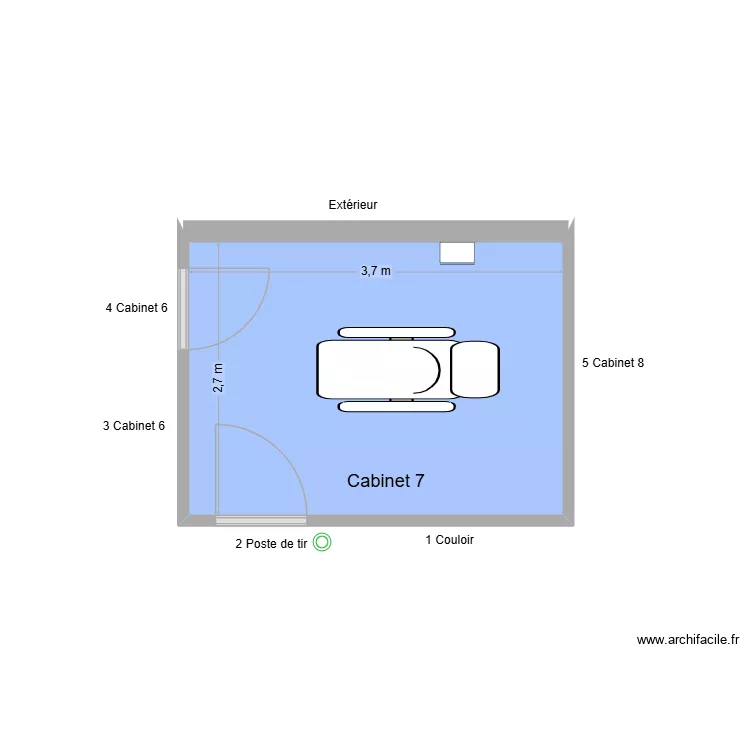 60703 Cabinet 7. Plan de 1  et 10 m²