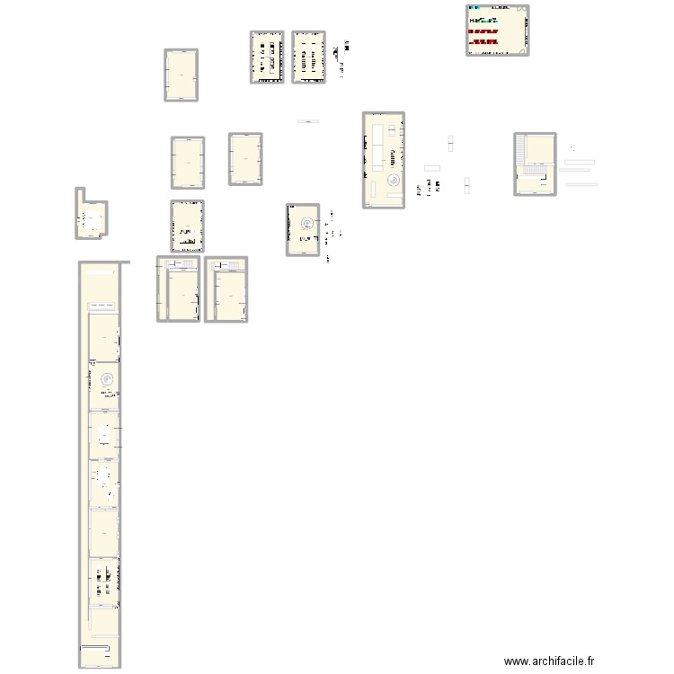 Salle d'activités bis. Plan de 22 pièces et 1141 m2