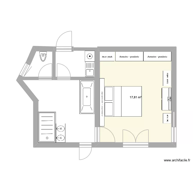 st maxime chambre buanderie23. Plan de 1  et 18 m²