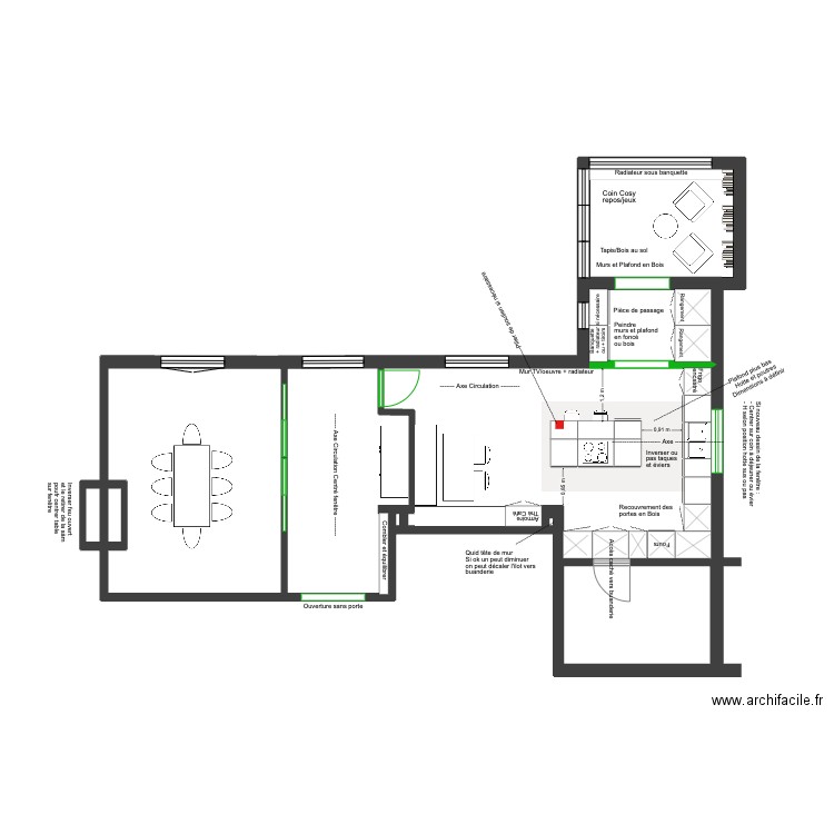 De Prest Cuisine Aménagement 5. Plan de 7 pièces et 76 m2