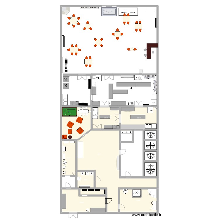 fini. Plan de 13 pièces et 206 m2