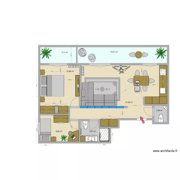 RCM. Plan de 7  et 70 m²