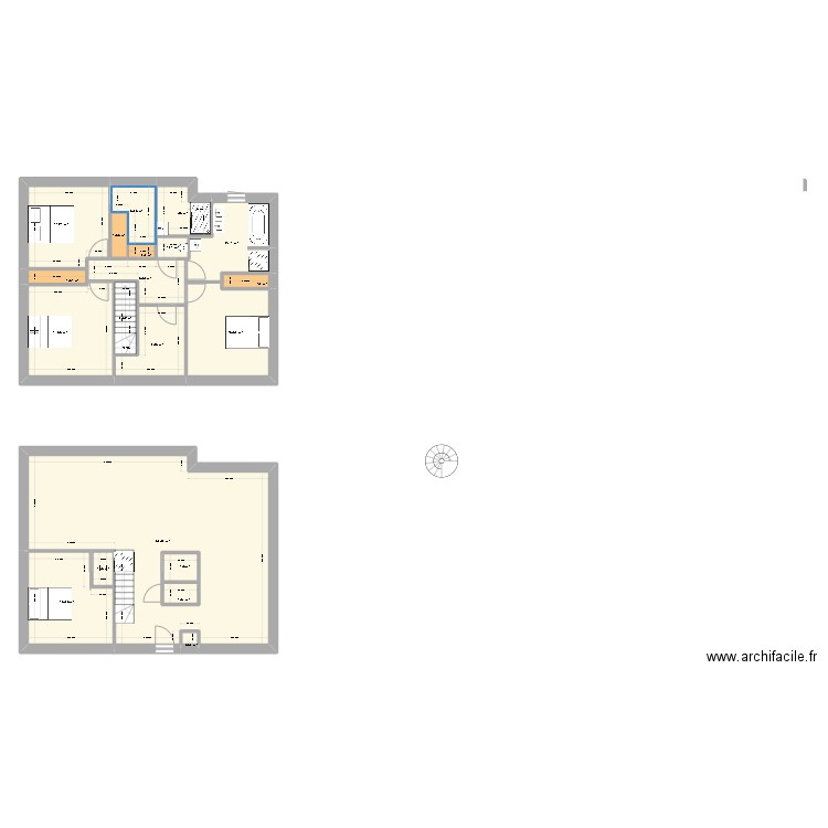 new. Plan de 20 pièces et 164 m2