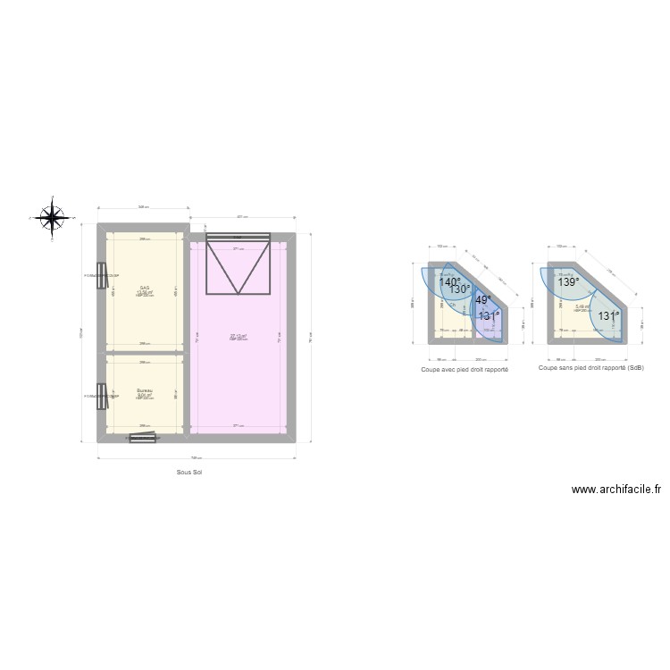 ML23053016 MAILLARD. Plan de 6 pièces et 61 m2