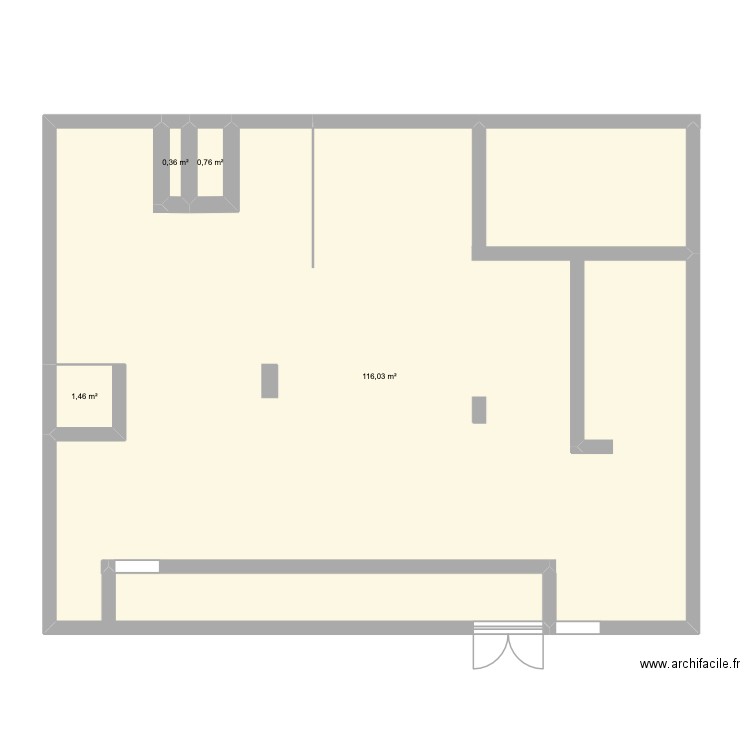 Piece. Plan de 4 pièces et 119 m2